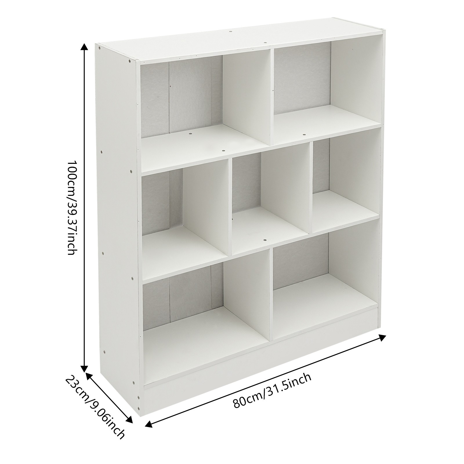 White Bookcase Bookcase With 7 Compartments Floor-standing Bookcase Bookshelf