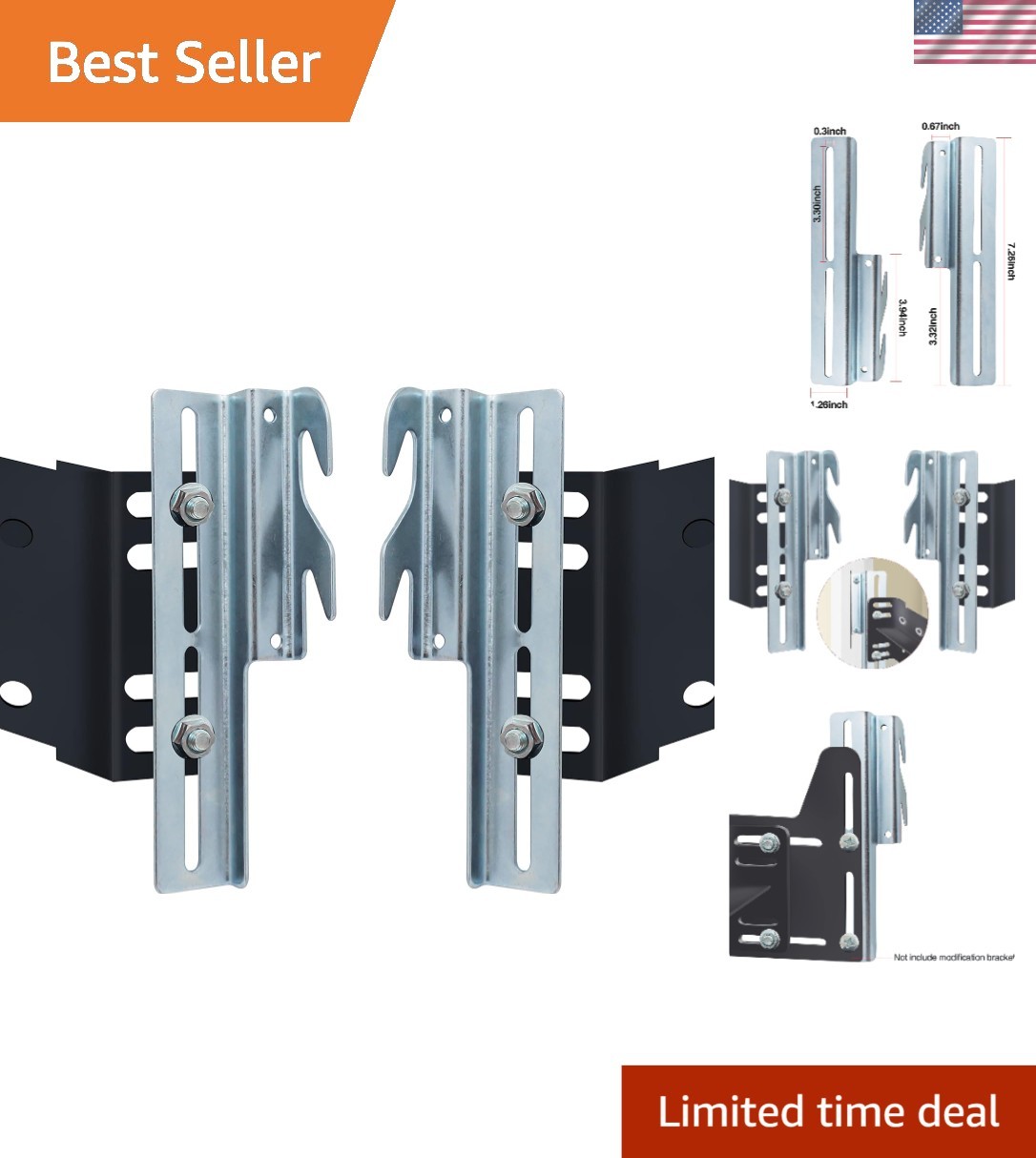 Adjustable Heavy Duty Bed Frame Bracket Kit – Effortless Headboard Conversion