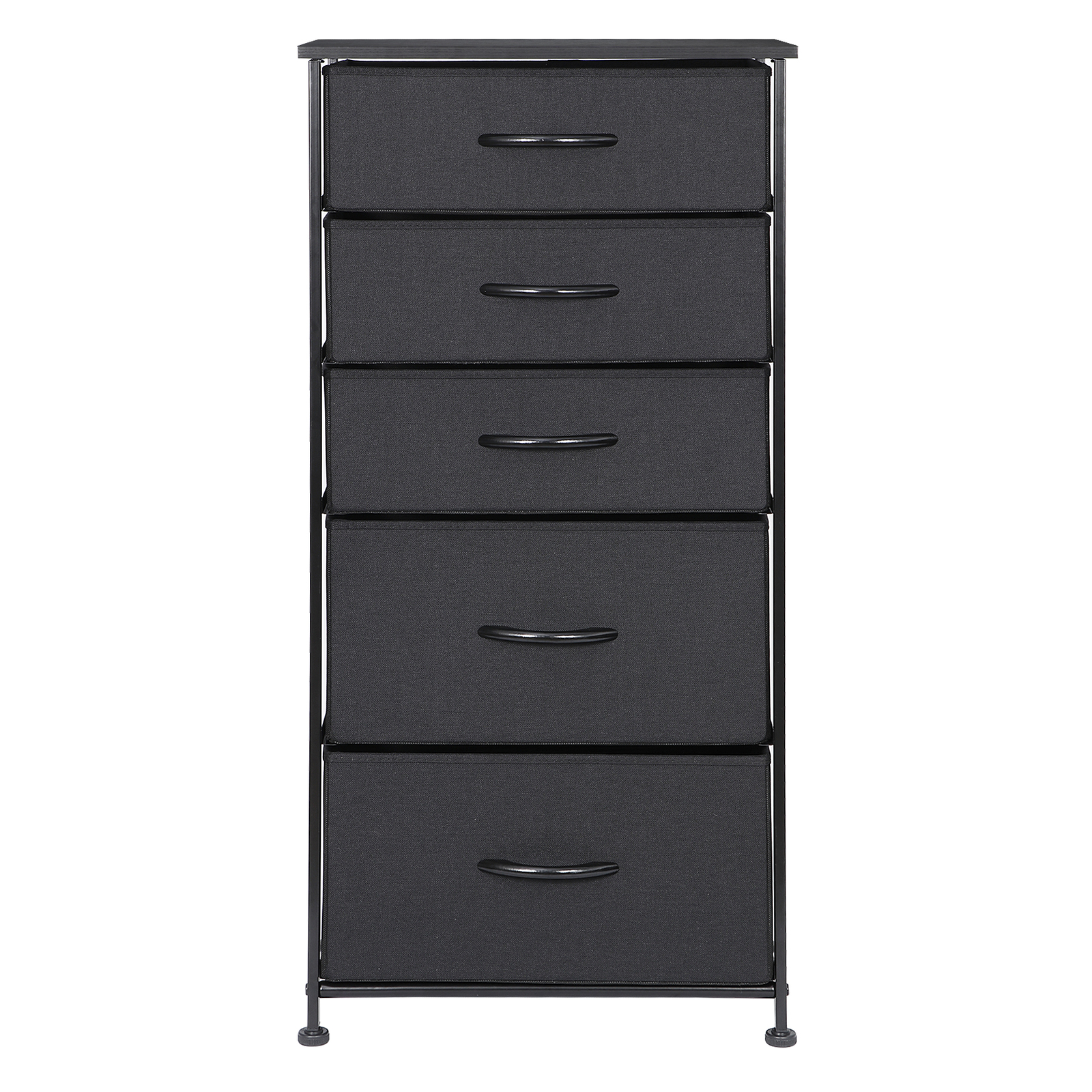 Fabric Dresser Storage with 5 Drawers Sturdy Metal Frame, Wood Top for Bedroom