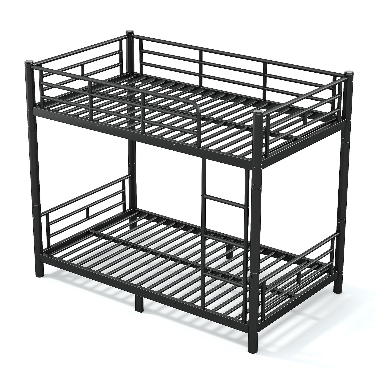 Twin XL over Twin XL Metal Bunk Bed, Space-Saving 2-in-1 Convertible Bed, Black