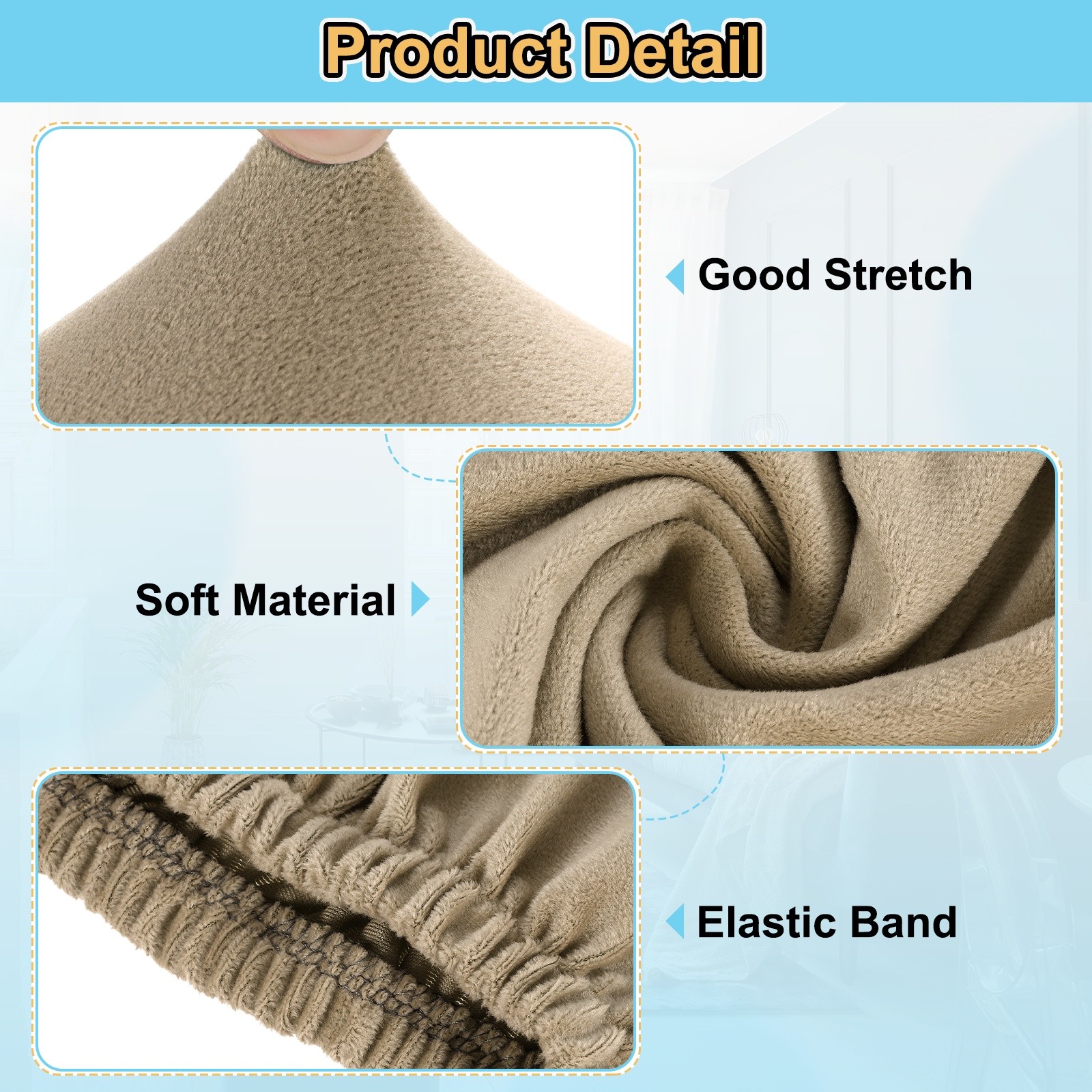 39.76″-50″ Rectangular Extendable Stool Cover, L-Large, Taupe