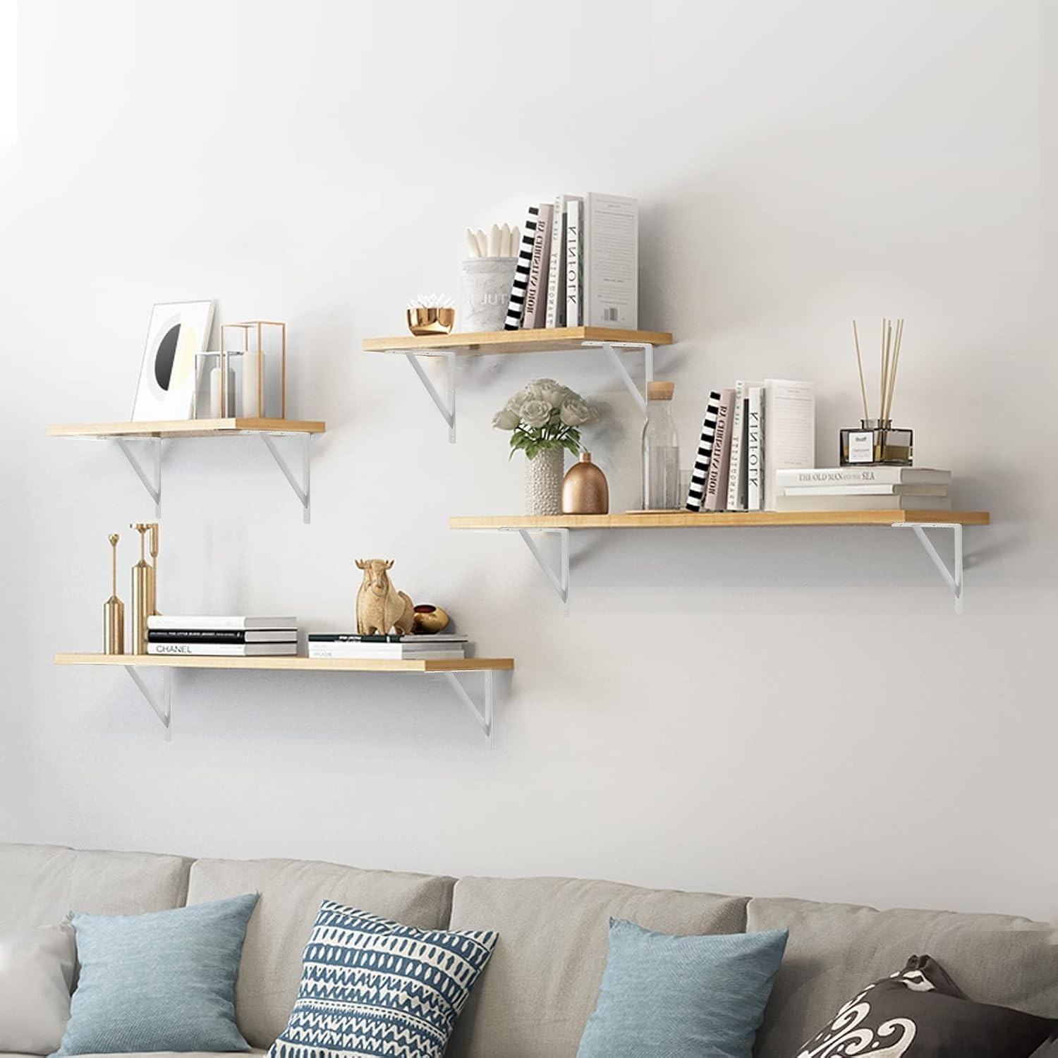 Stable Triangle Design Shelf Brackets, 10 Pack