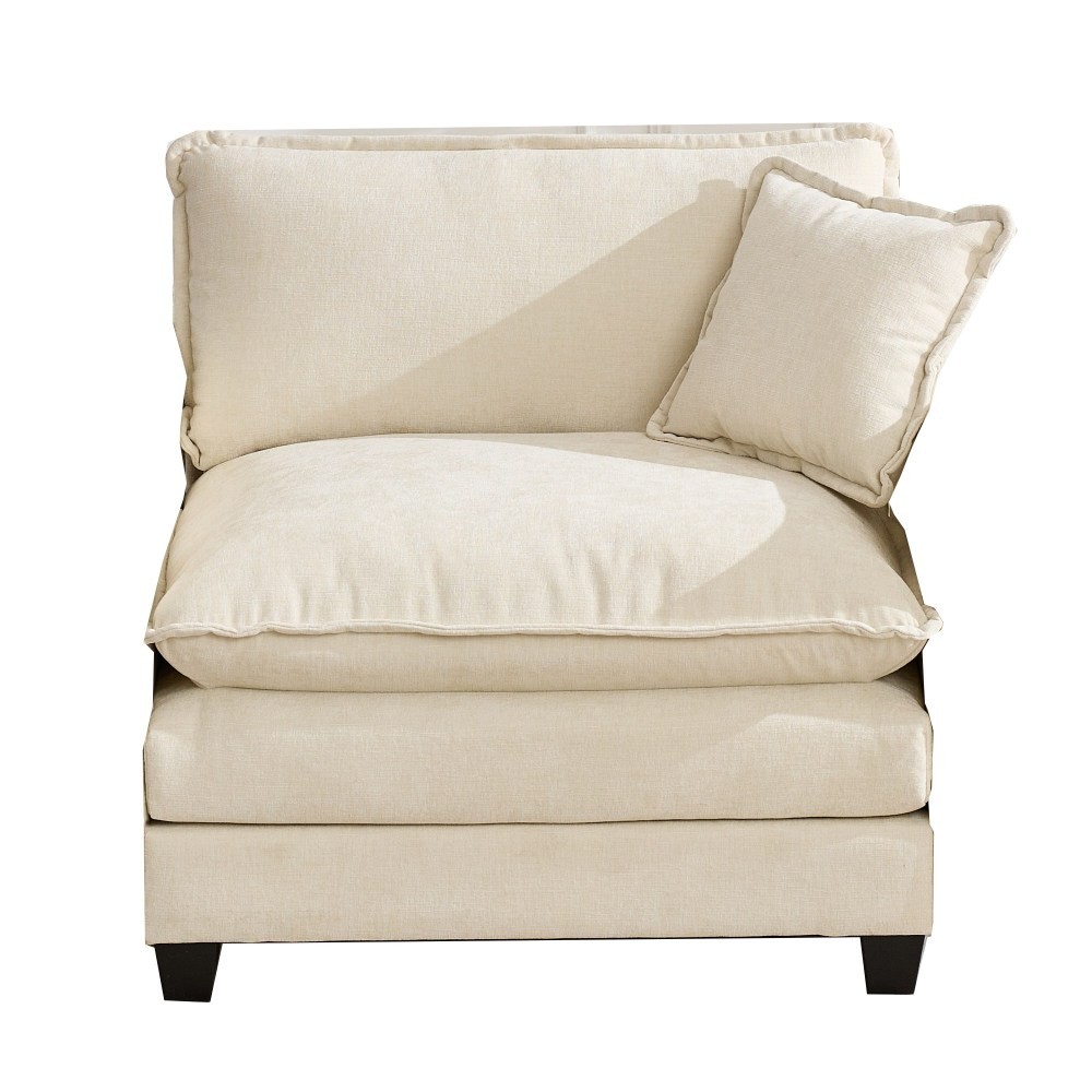 Beige Chenille Single Cloud Sofa Without Armrests Double Layer Cushion