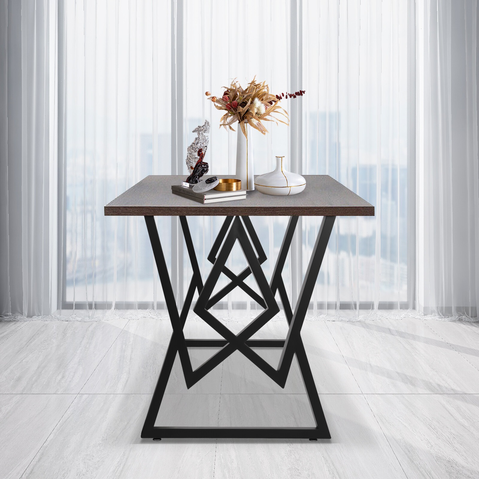 Modern Black Steel Table Legs Set Of 2 24 × 28 In Heavy Duty 440 Lb Capacity