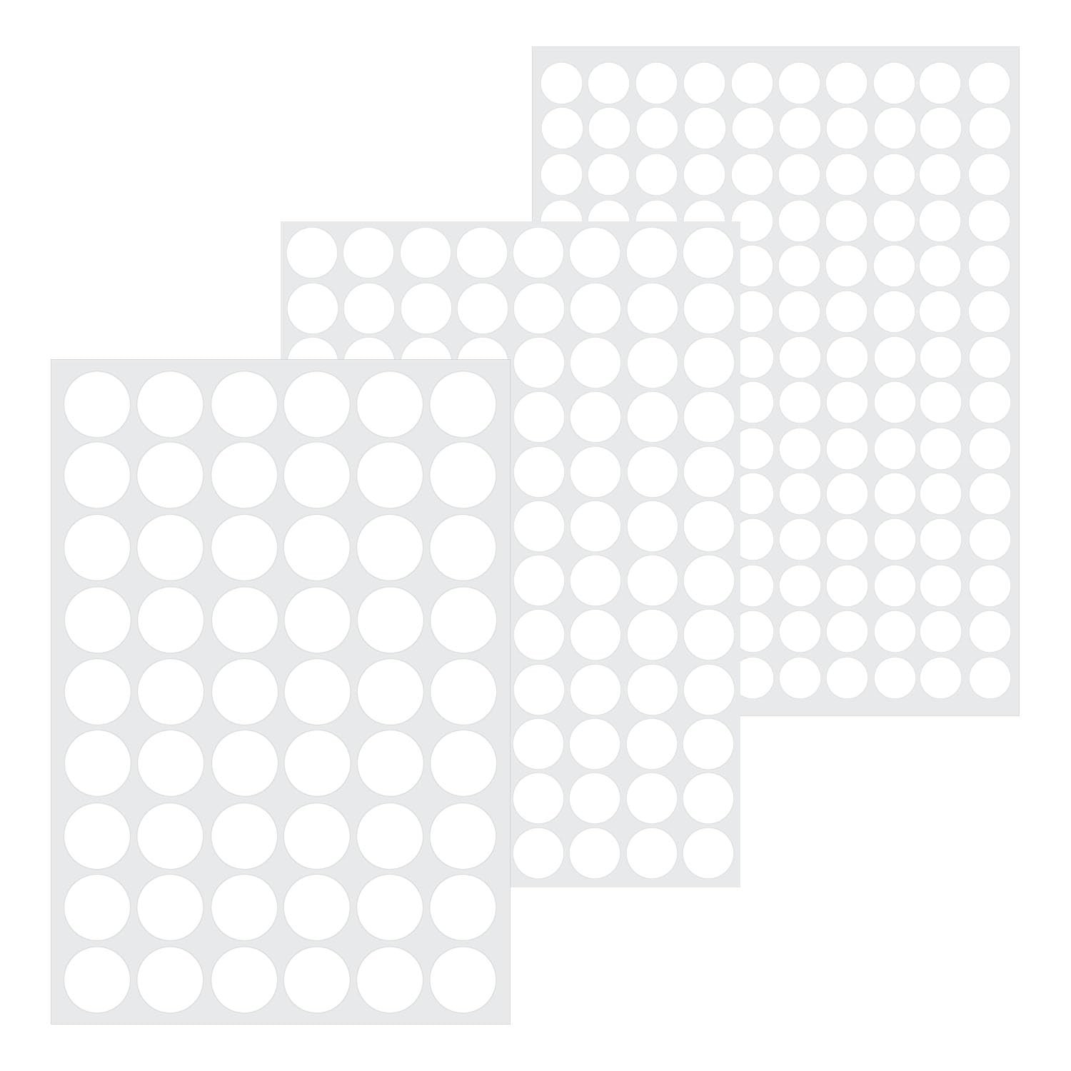 3 Sheets 290 Pcs Screw Hole Cover Stickers, 12 mm/15 mm/21 mm White Screw Cov…
