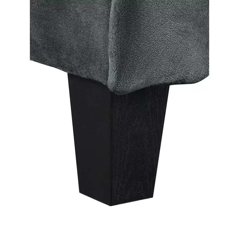 Harvard 58 In. Dark Gray Microfiber 2-Seat Loveseat with round Arms
