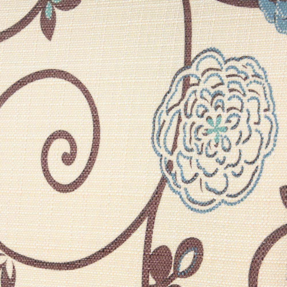 Pertica Light Beige with Blue Floral Fabric Upholstered Dining Chair (Set of 4)