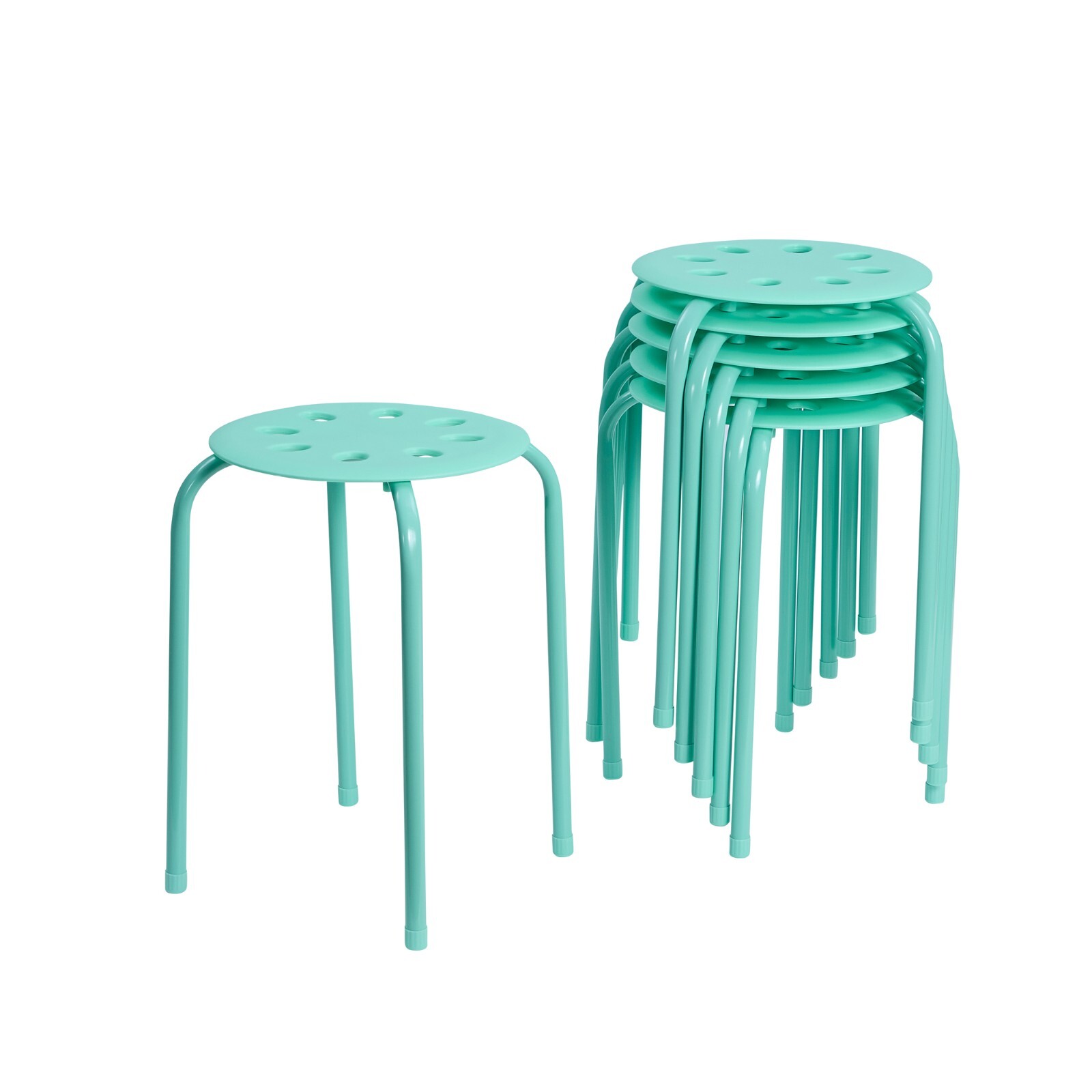 6x Portable Plastic Stack Stools Round Classroom Stools Chairs for Students Kids