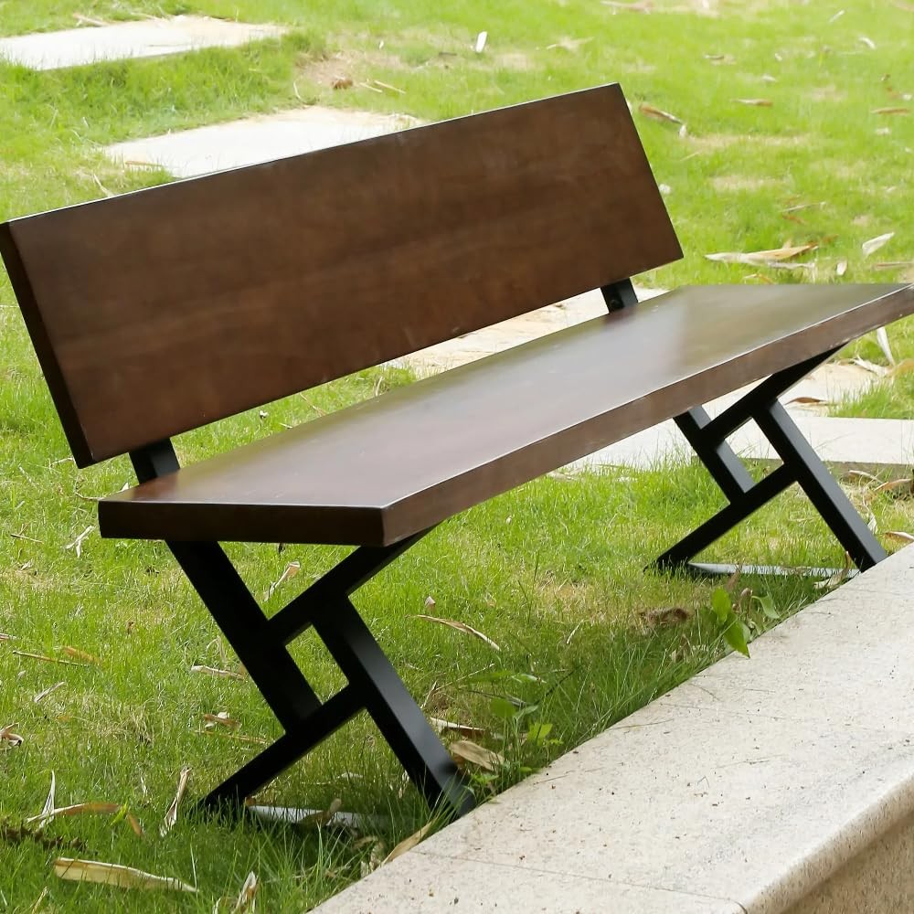 Stable Triangle Bench Legs with Backrest Brackets for DIY Garden Benches