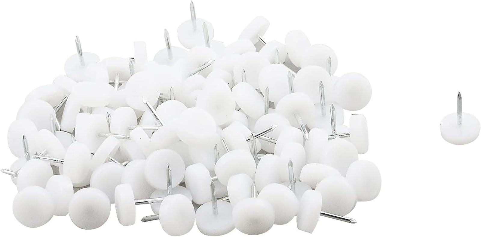 100-Pack 5/8″ Dia. Nylon Slider Glides Nail-On Furniture Table Chair Sofa Feet L