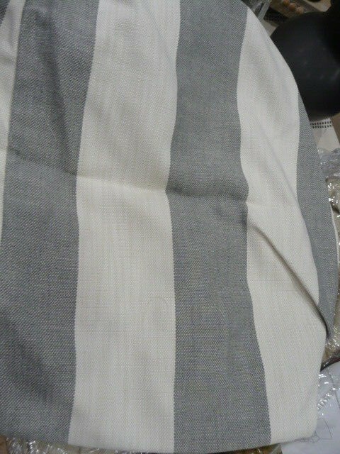 Pottery Barn Comfort roll side chair dining Gray white Wide stripe Slipcover