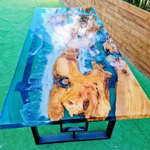 Ocean-Inspired Epoxy Resin Dining Table | Modern Luxury Furniture