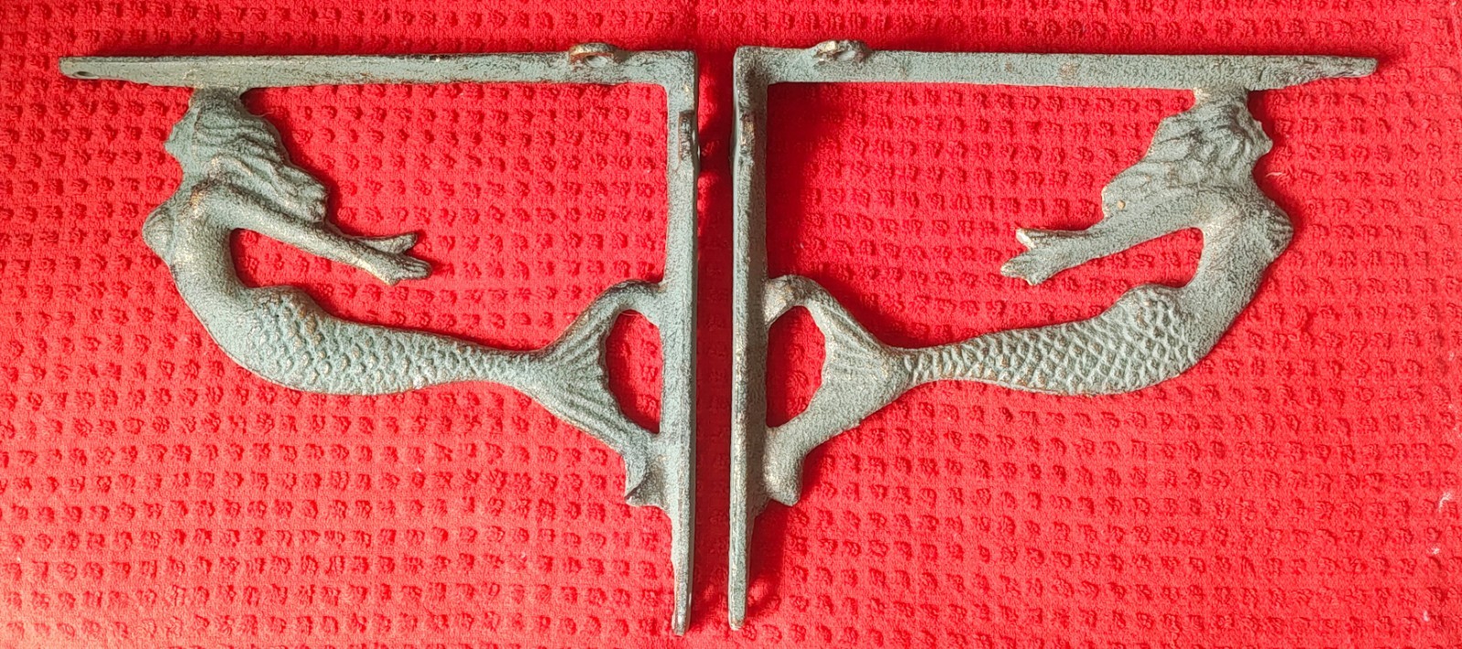 Set Of (2) Cast Iron Mermaid Shelf Brackets 6.5″ X 7.5″