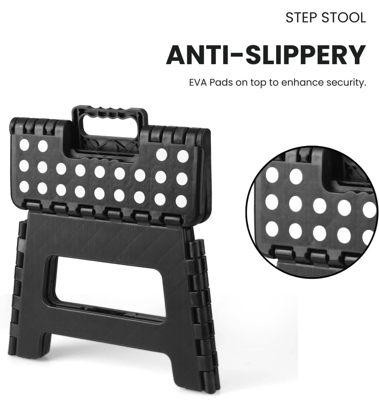 Home Folding Step Stool Lightweight Step Stool with 9 Inch Height for Kids Khaki