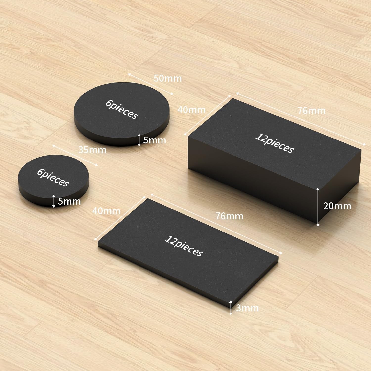 36Pcs Furniture Wall Protectors,EVA Foam Headboard Stoppers,24Pcs(20mm+3mm Th…