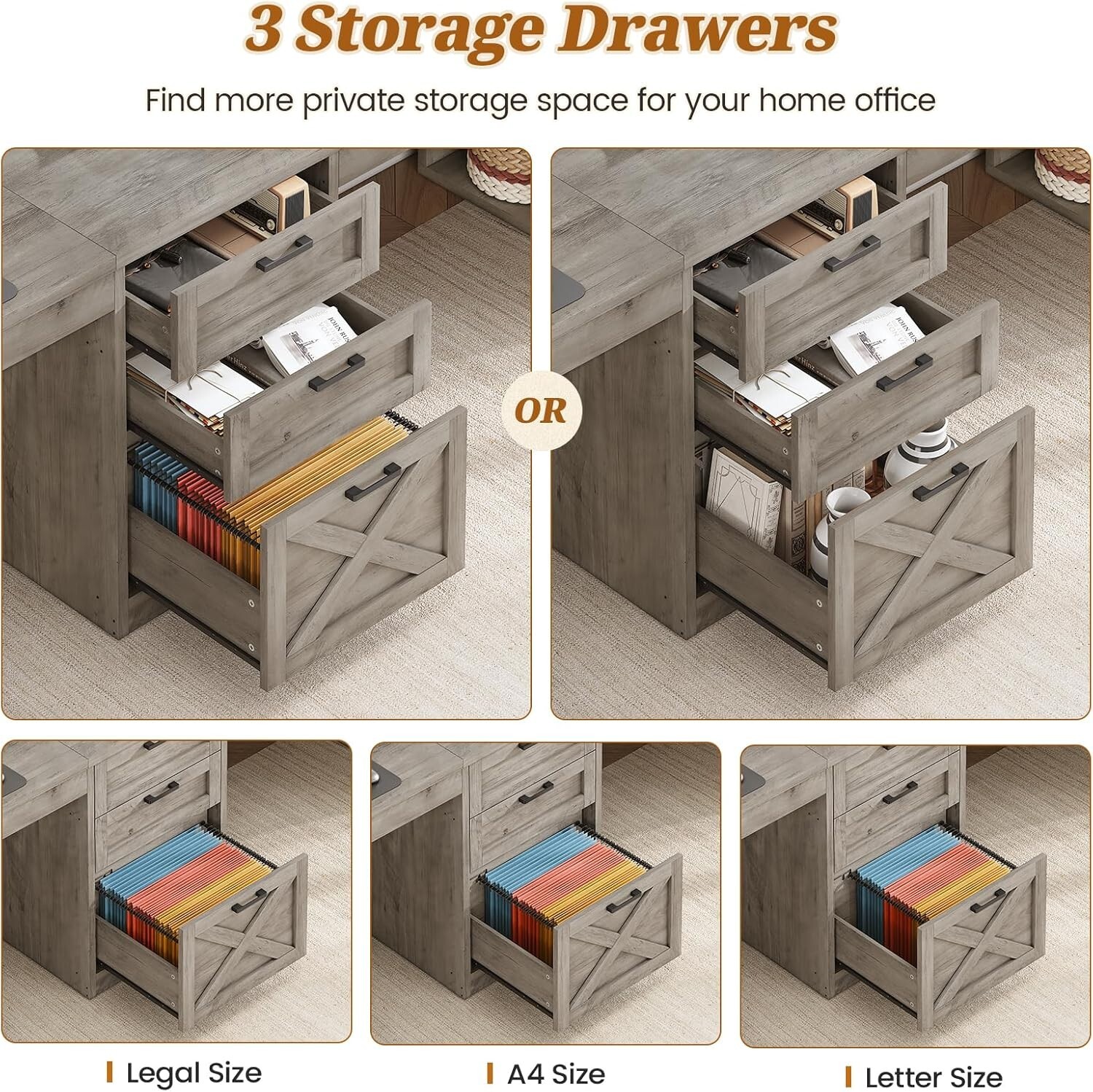 Farmhouse 96.5″ Computer Desk, Long Two Person Desk w/3 Drawers &Storage Shelves