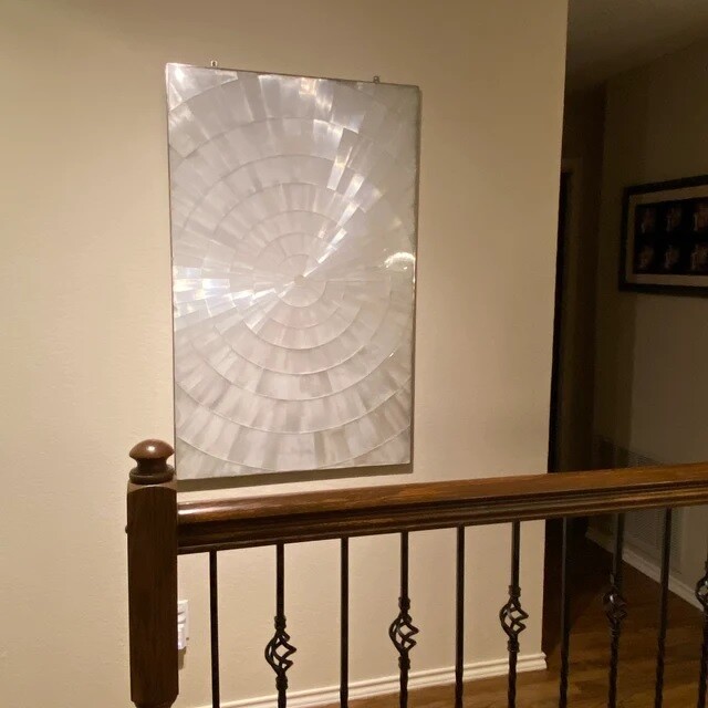 Natural Shiny Selenite Crystal Wall Hanging Panels Home Mid Century Modern Arts