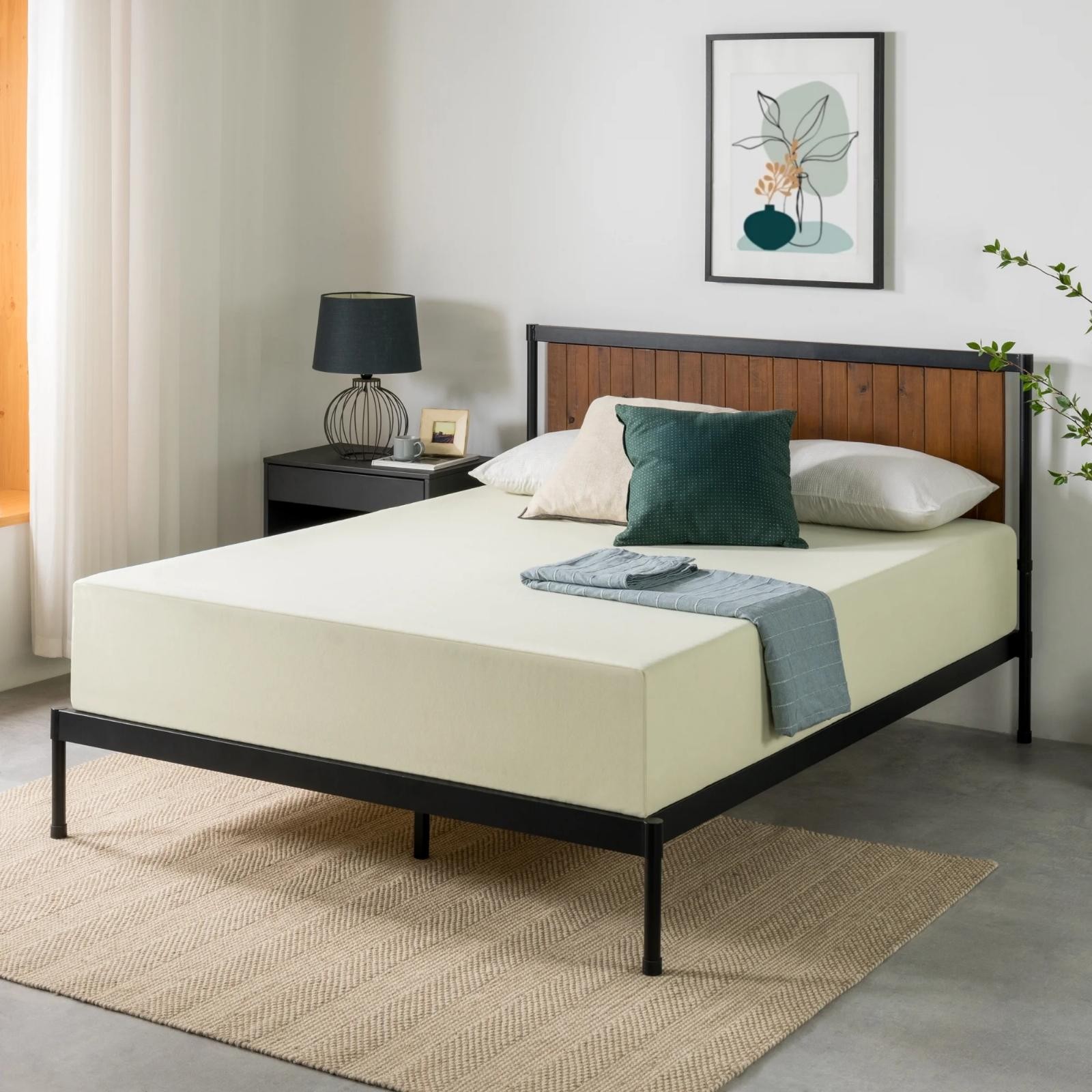 12″ Zinus Full Size Gel Memory Foam Mattress In A Box Breathable Cooling Airflow