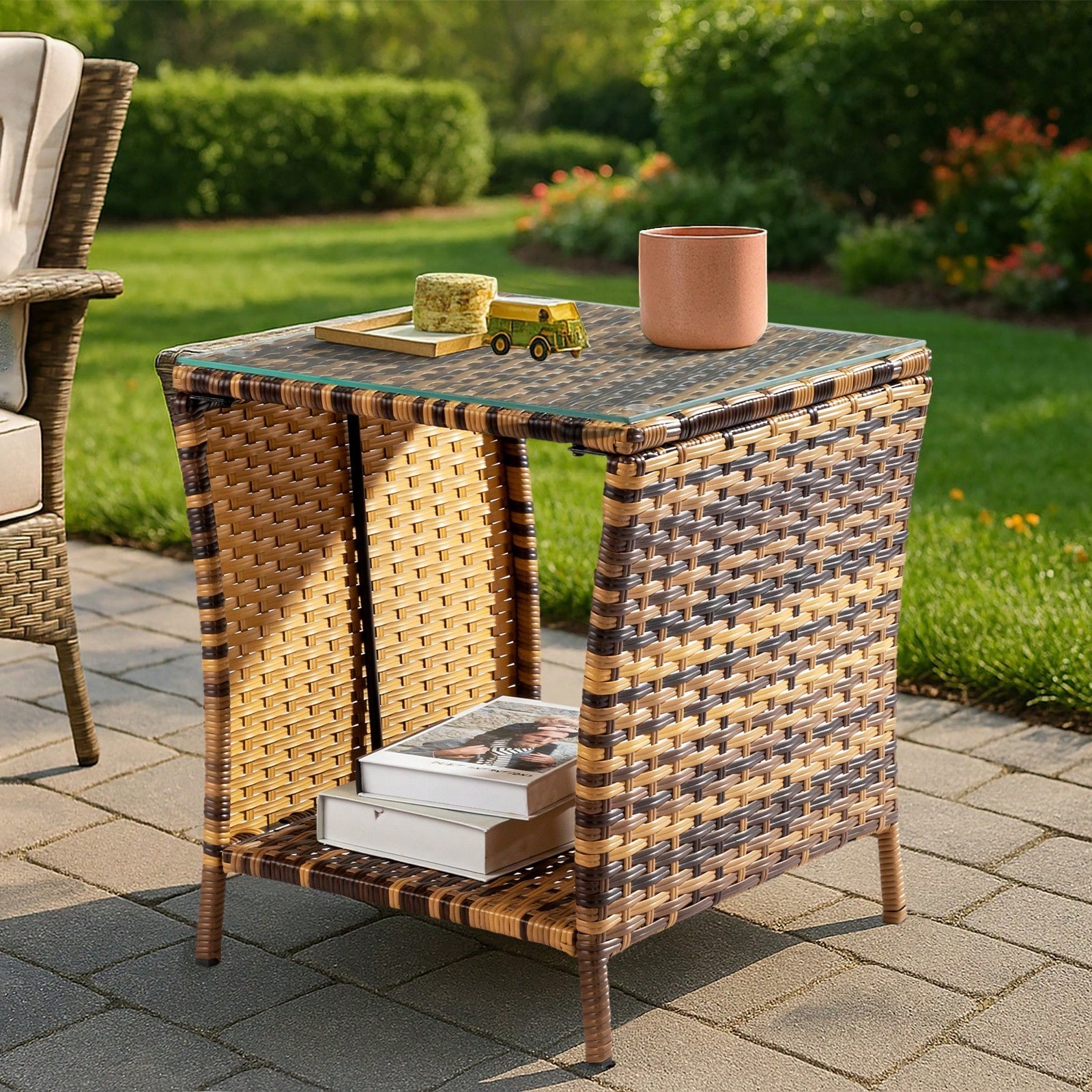 Extra Large 46x46x49.5cm Double-Layer Coffee Table/Side Table With Thickened