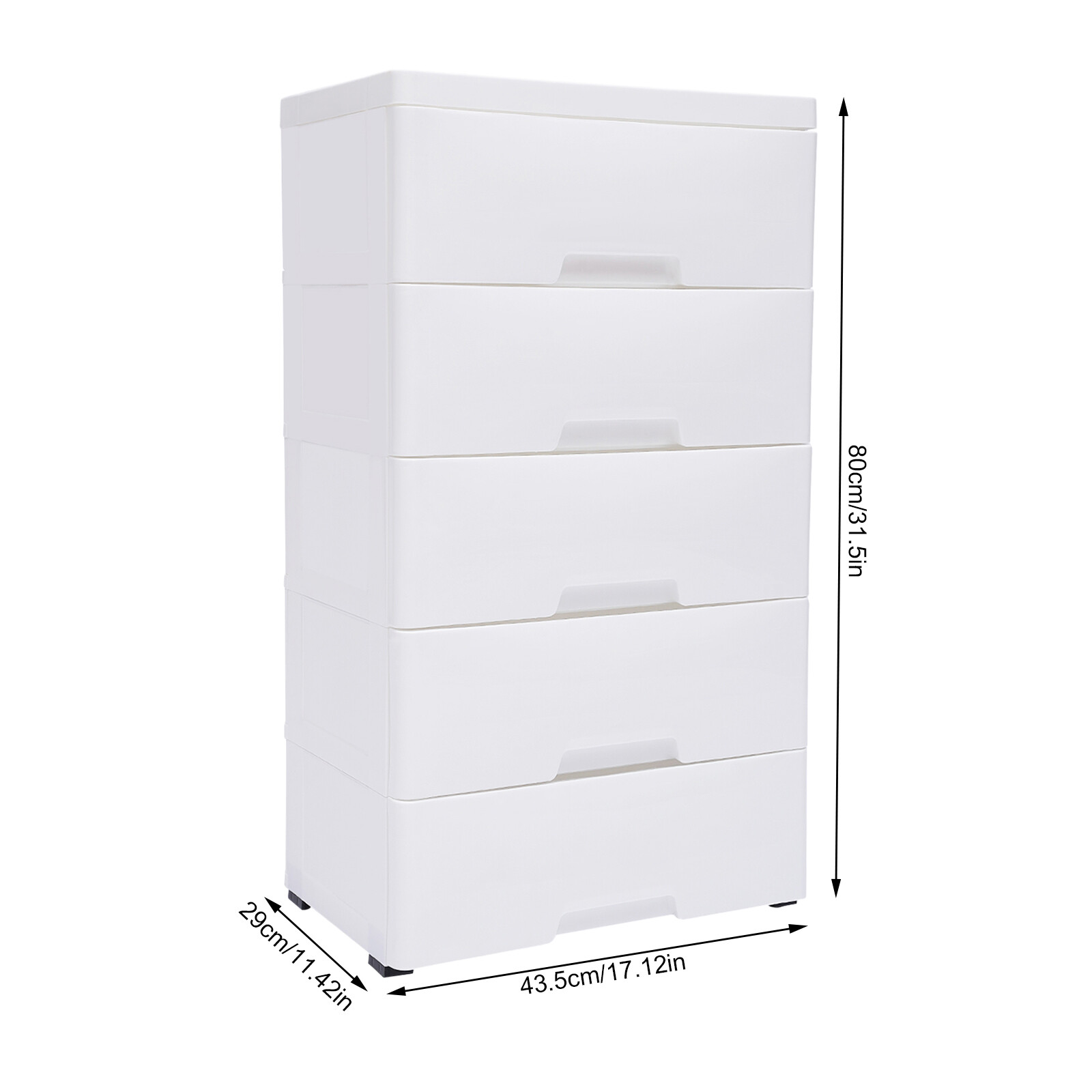 5 Drawers Plastic Storage Cabinet Detachable Drawer Tower Case Clothes Organizer