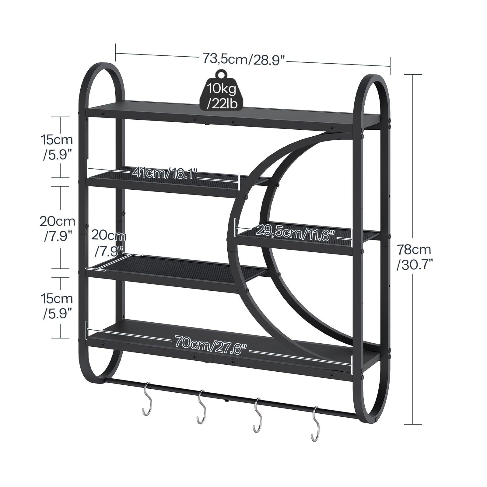 Hoobro Gaming Floating Shelves Led Lights 28.9 Led Wall Mounted Shelf 5-Tier