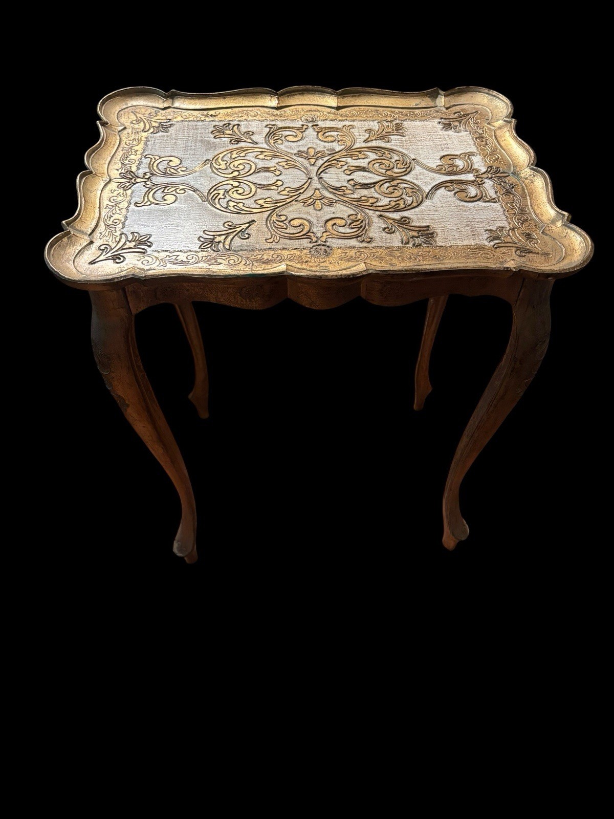 Vintage Florentine Gold Accent Table Hollywood Regency/MCM Italy