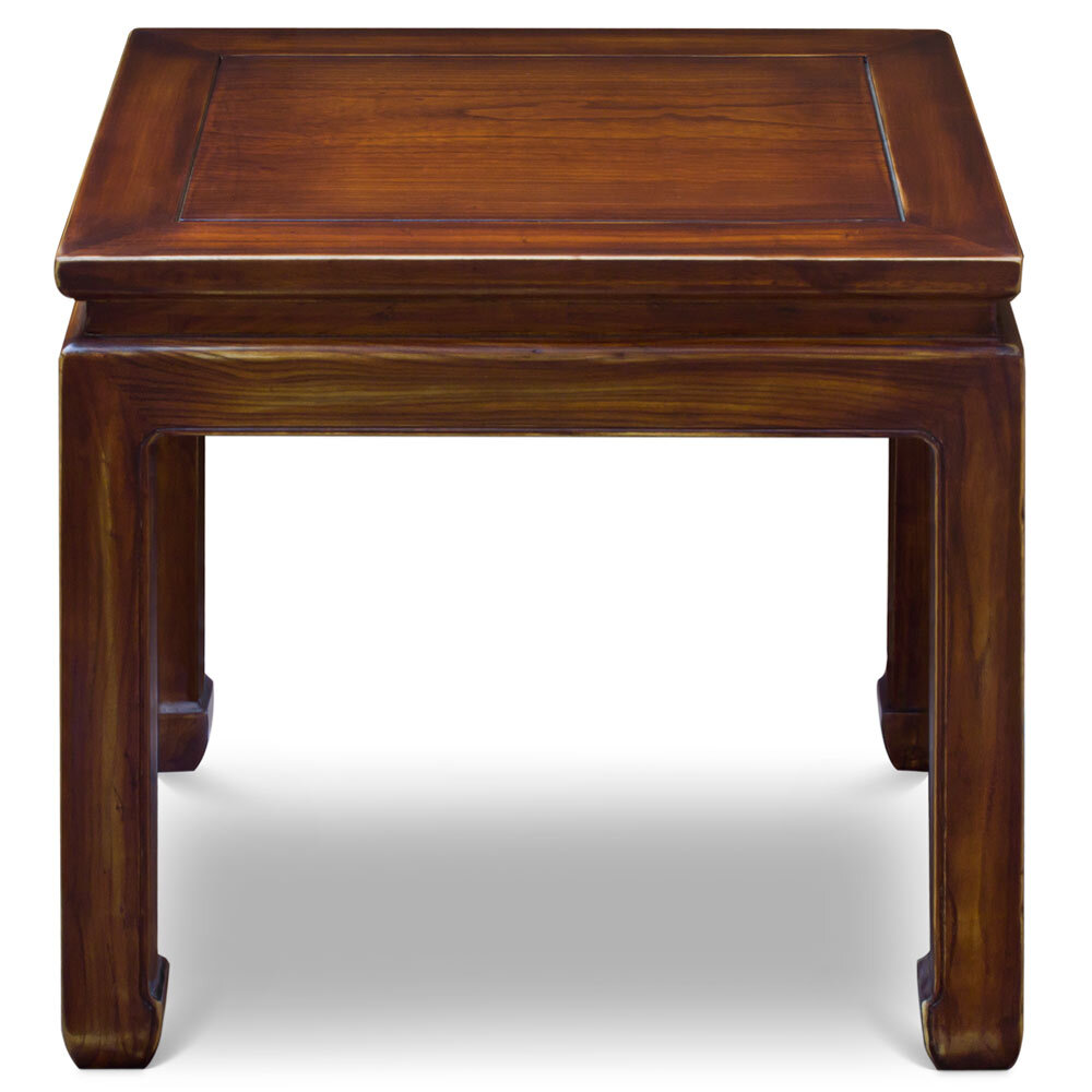 US Seller – Distressed Mahogany Elmwood Chinese Ming Lamp Table
