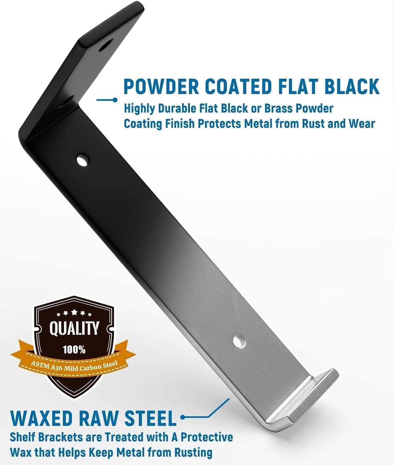 12-Pack Heavy Duty Shelf Brackets – 11.25” Black Powder Coated | Supports 80 lbs