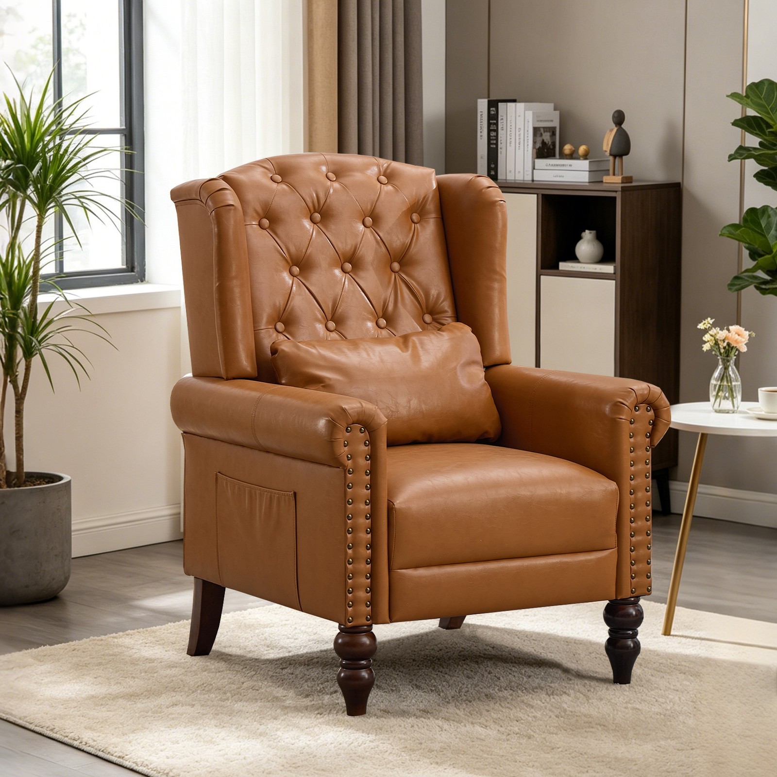 Wingback Accent Chair Upholstered HighBack Armchair Sofa for Living Room Bedroom