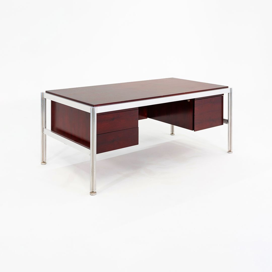 C. 1970 Rosewood Executive Desk by Georges Ciancimino for Mobilier Intl France