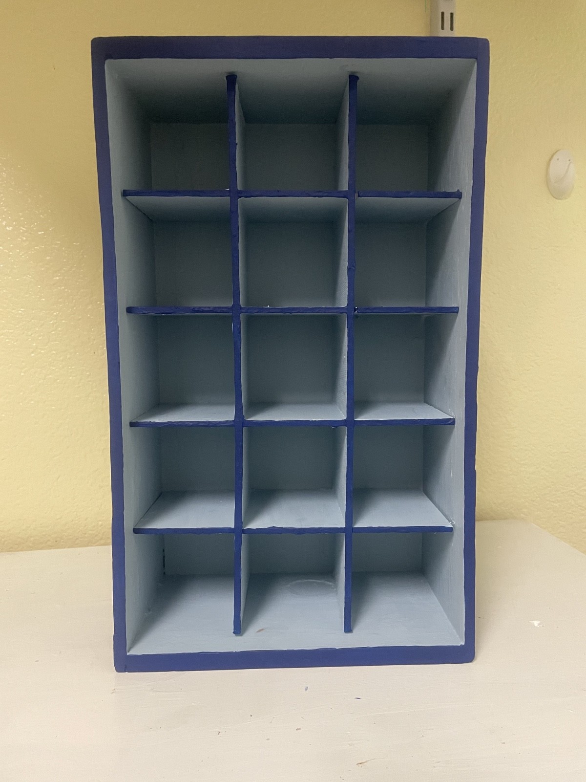 15-Slot Wood Display Cabinet 15-1/4 in X 9-1/4 iSquare Cubby Shelf Organizer –