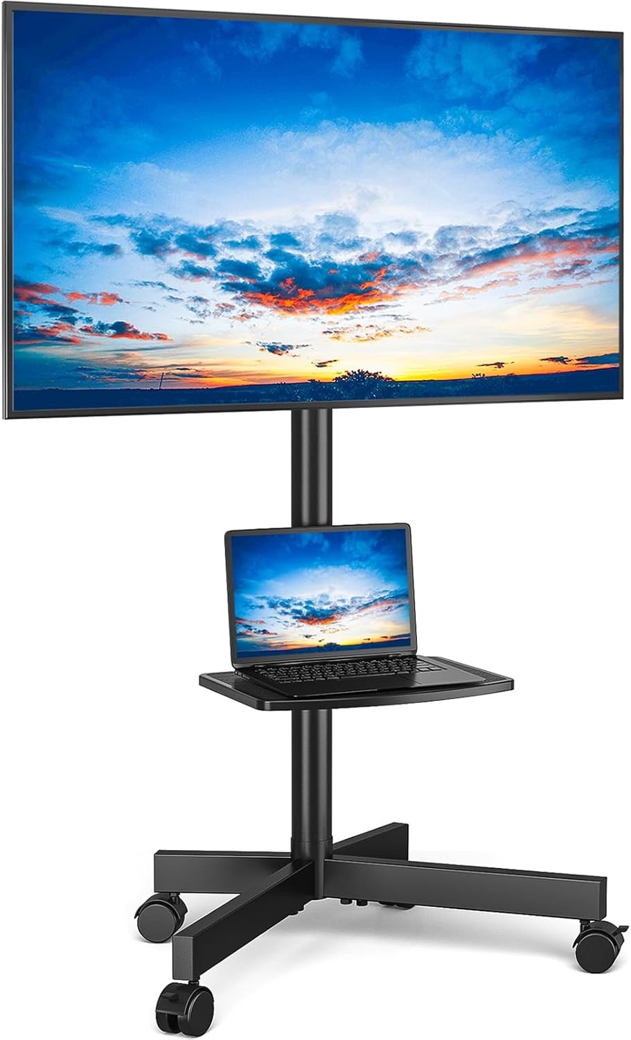 Mobile TV Stand for 23-65 Inch LCD LED Flat/Curved Panel Screen TVs up to 88 lbs