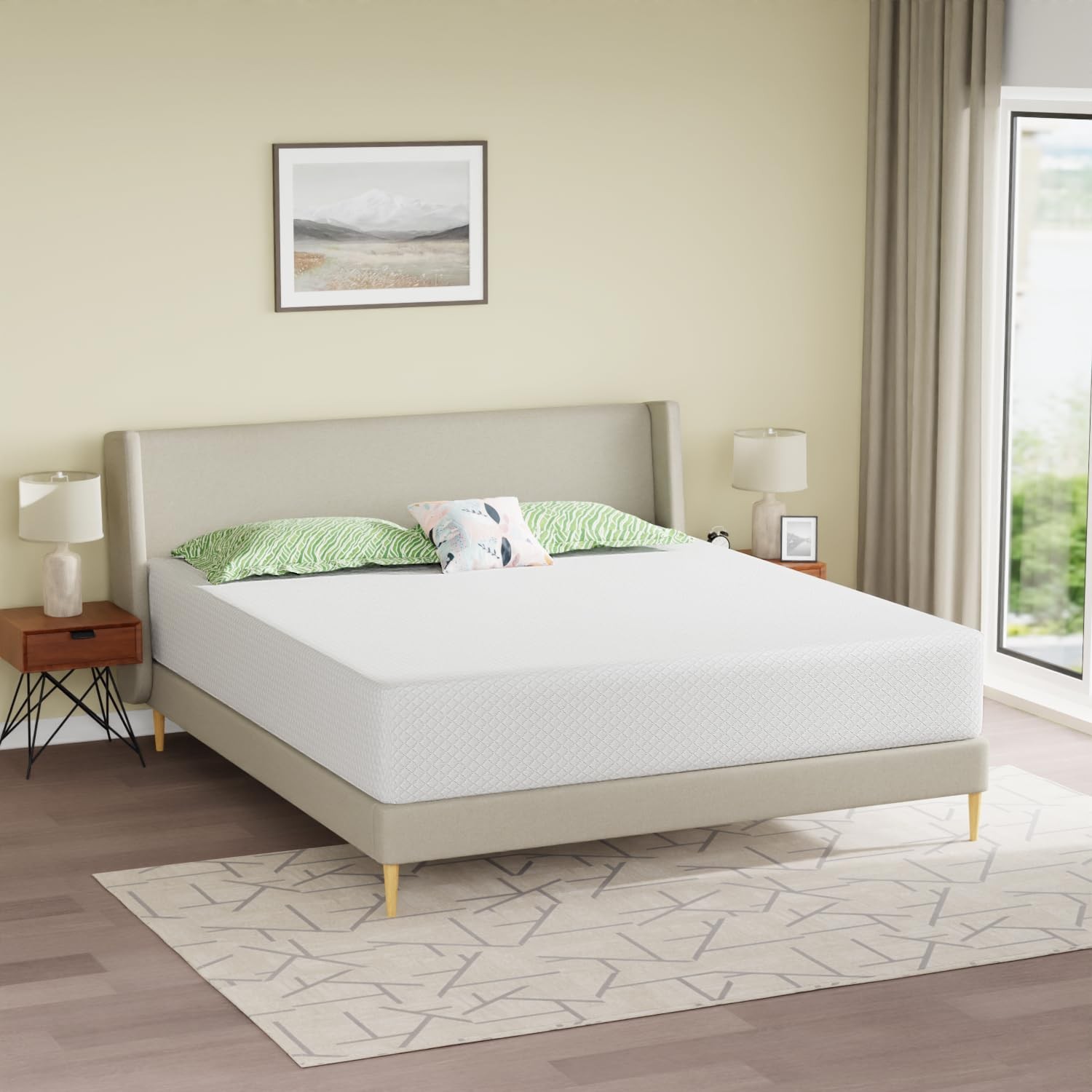 | 8 Inch Twin Mattress | Medium Firm | Gel Memory Foam Mattress | White | Be