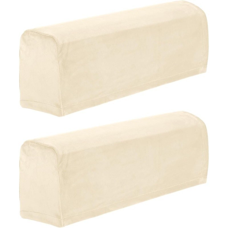 Stretchable Sofa Armrest Covers Soft Polyester 2 Pcs Scratch Resistant Protector