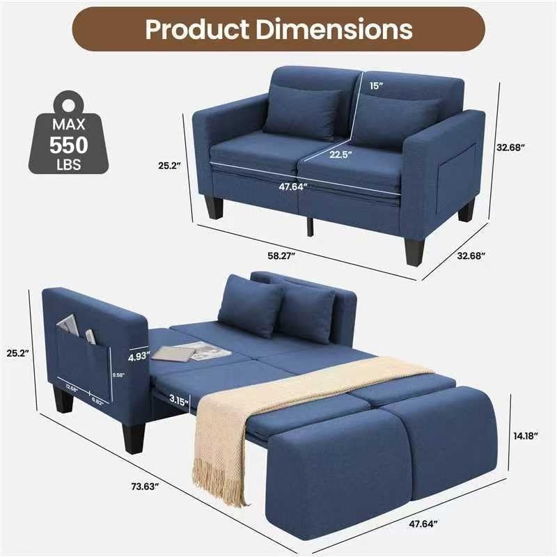 Convertible Sofa Bed 6-in-1 Loveseat Sofa Couch Suitablefor Restroom&Living Room