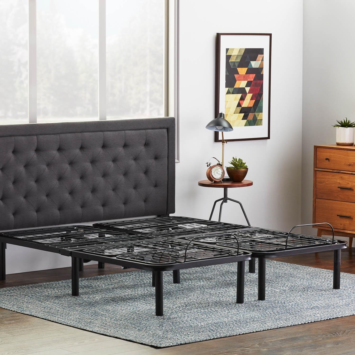 Basic Split King Size Electric Steel Adjustable Bed Base Frame With 2 Remotes