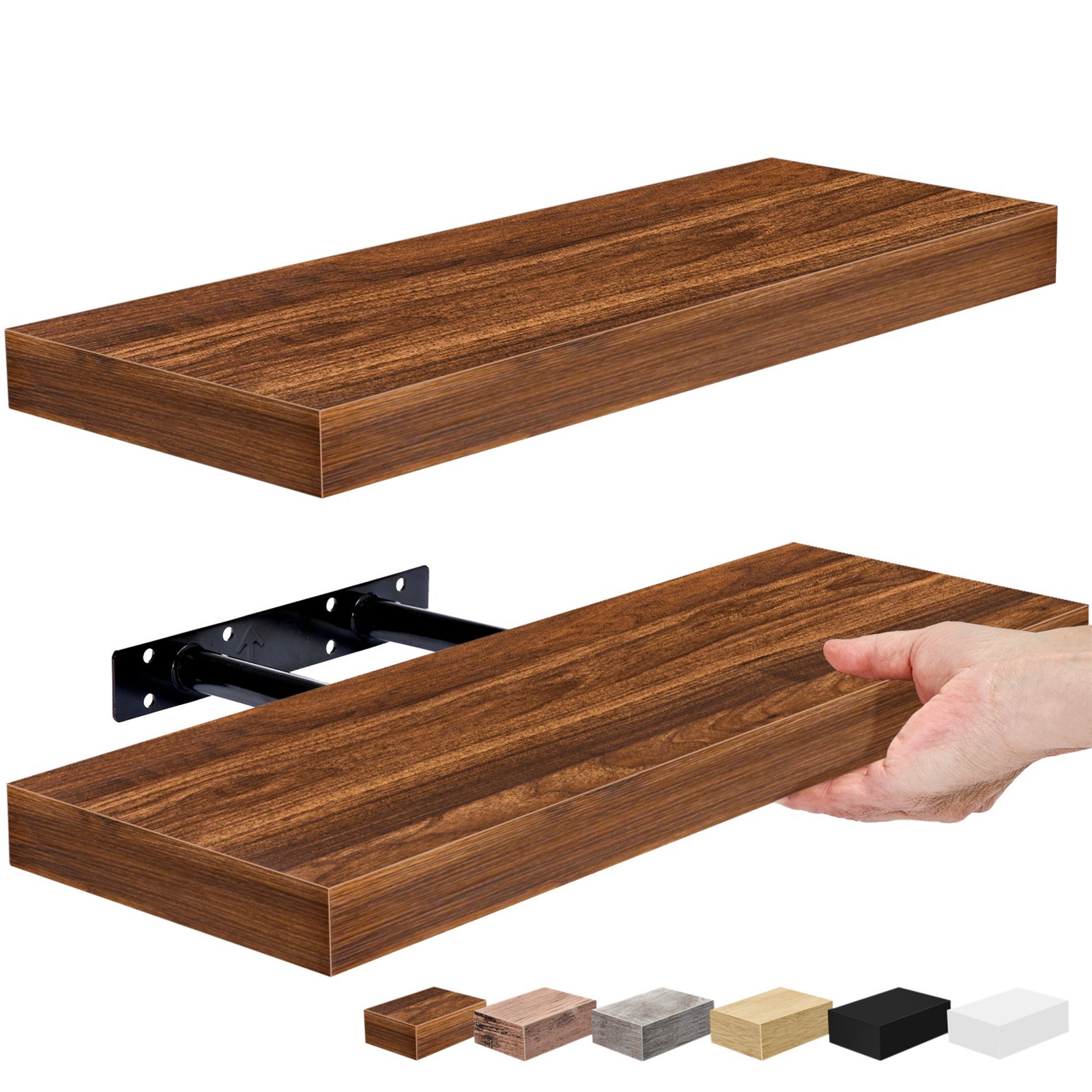Sorbus Floating Shelves, Wall Mounted for Home Decor, 16.25 in. W x 5.5 in. D