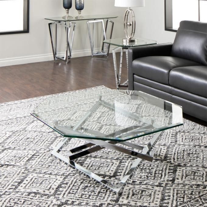 Tempered Octagon Glass table top – 3/8″ Thick – Bevel Polish Edge, America Glass