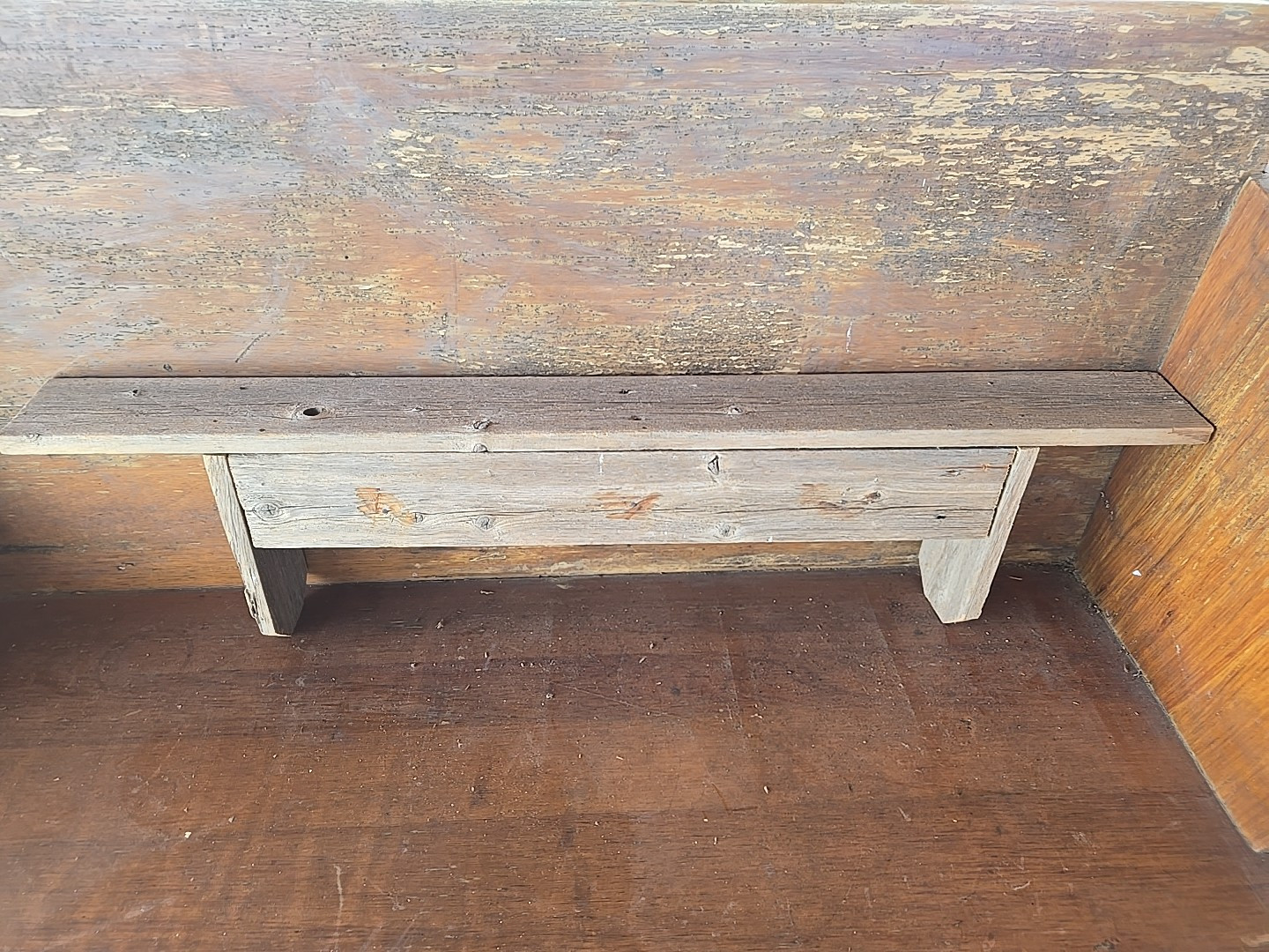 Handmade Wall Mountable Shelf With 3 Rustic Hooks