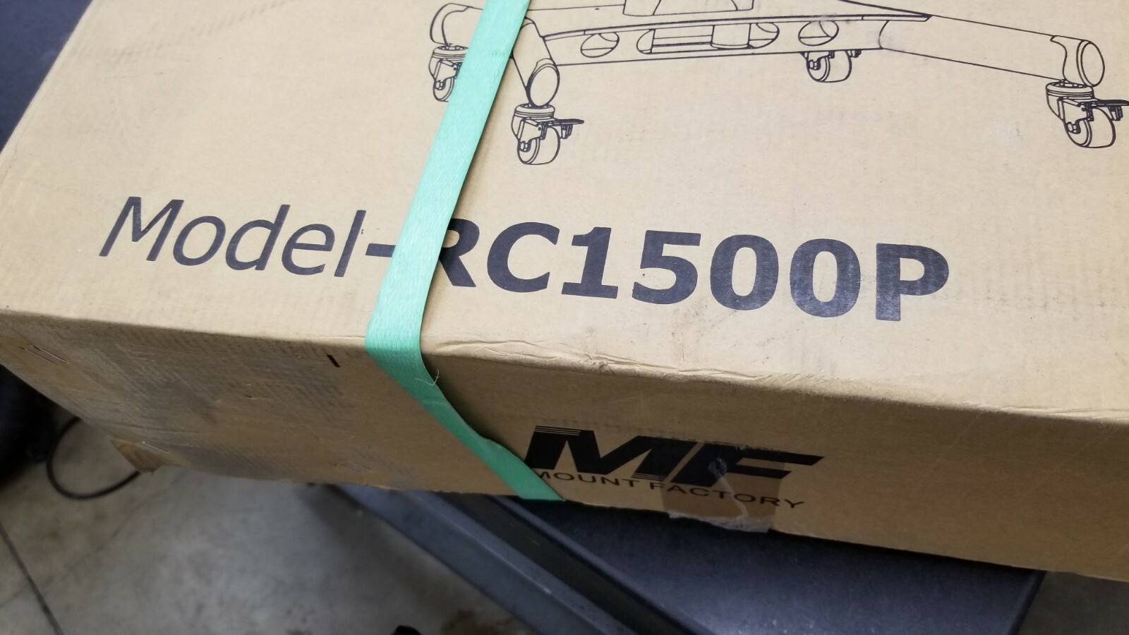 Mount Factory RC1500P Universal Mobile TV Cart 100lb Black (LOCAL PICKUP ONLY)
