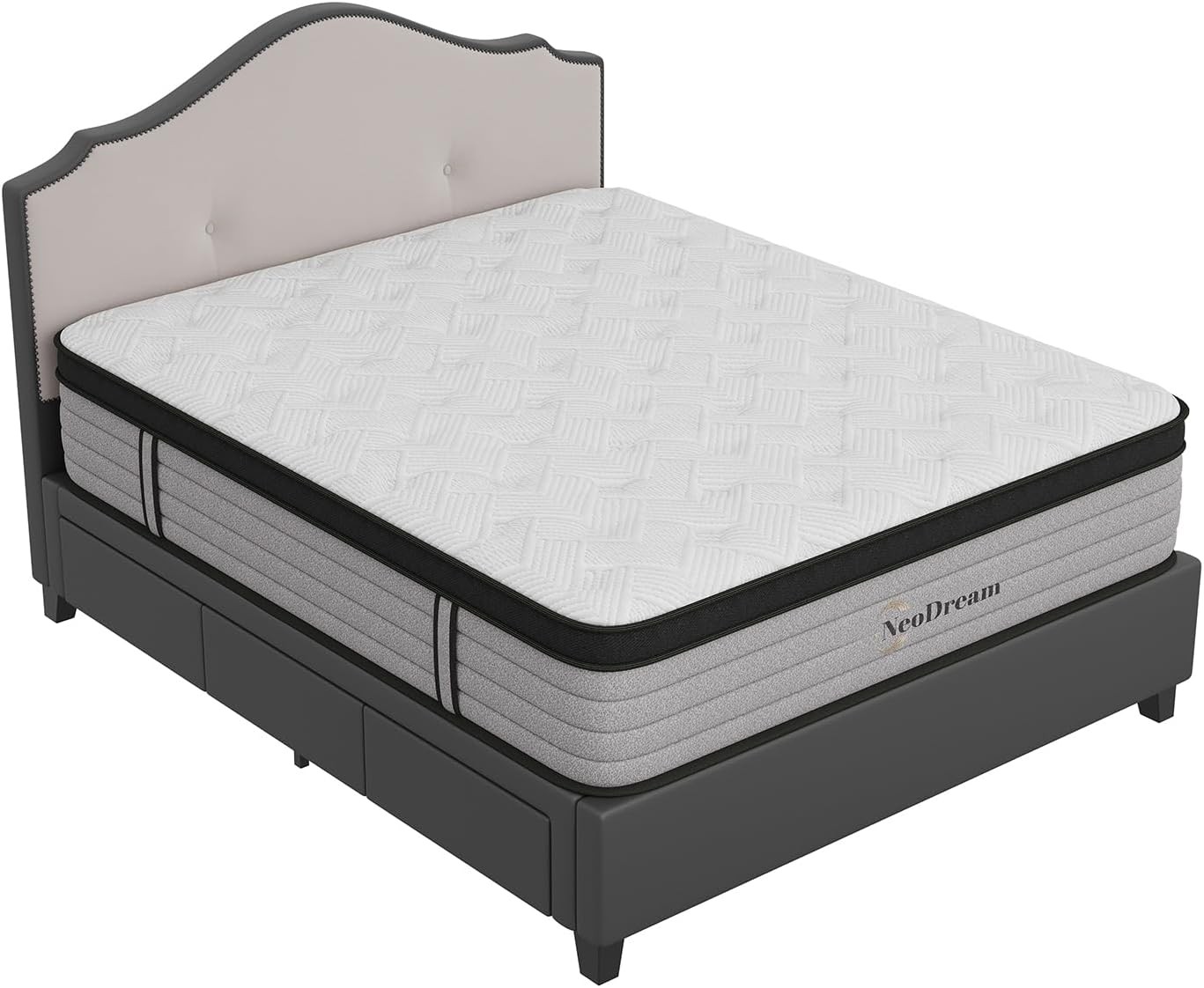 Queen Mattress, 14 Inch Queen Size Mattress in a Box, Hybrid Matress with Memory