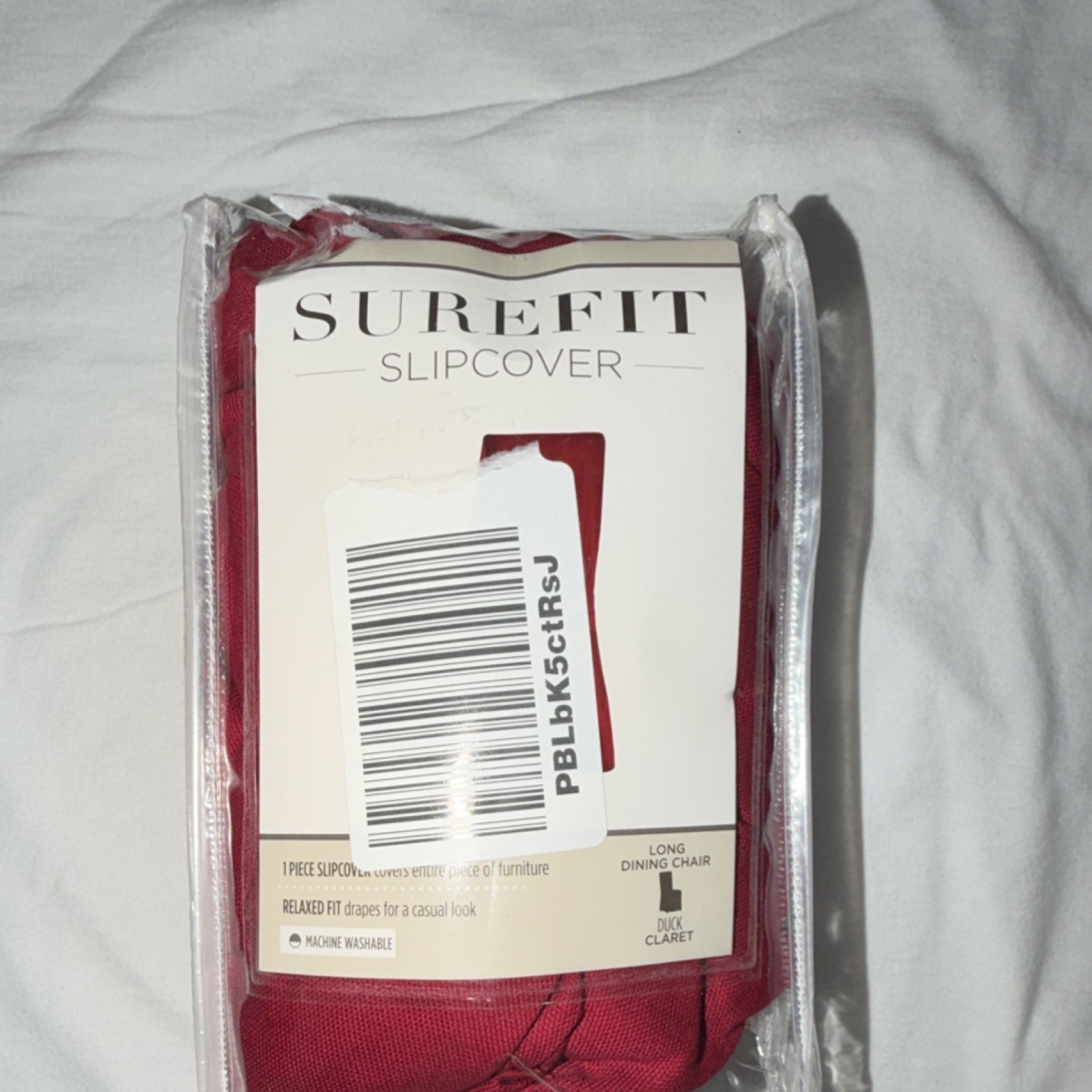 Sure Fit Duck Slipcover Claret Solid Relaxed Fit Long Dining Chair Dining Room