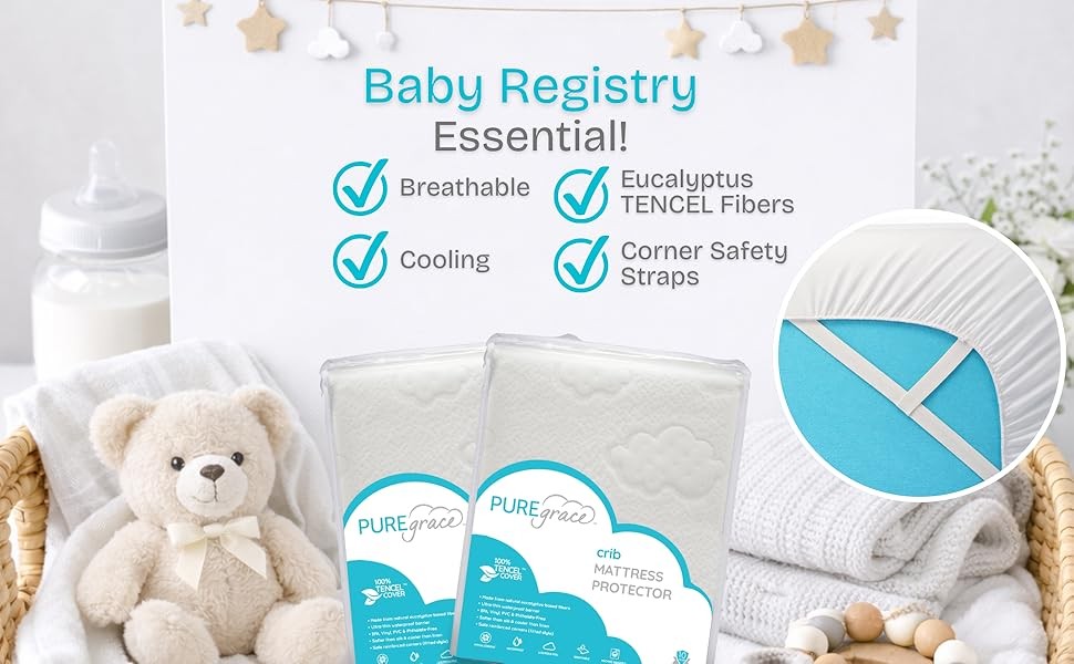 Egrace Crib Mattr Protector – Eucalyptus Tencel Fiber Waterproof