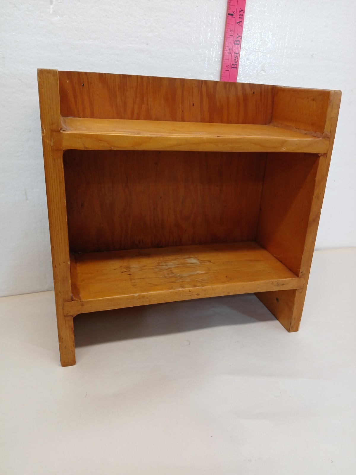 Vintage Solid Pine Tabletop Bookshelf Display Shelf Primitive Wood 14x14x6