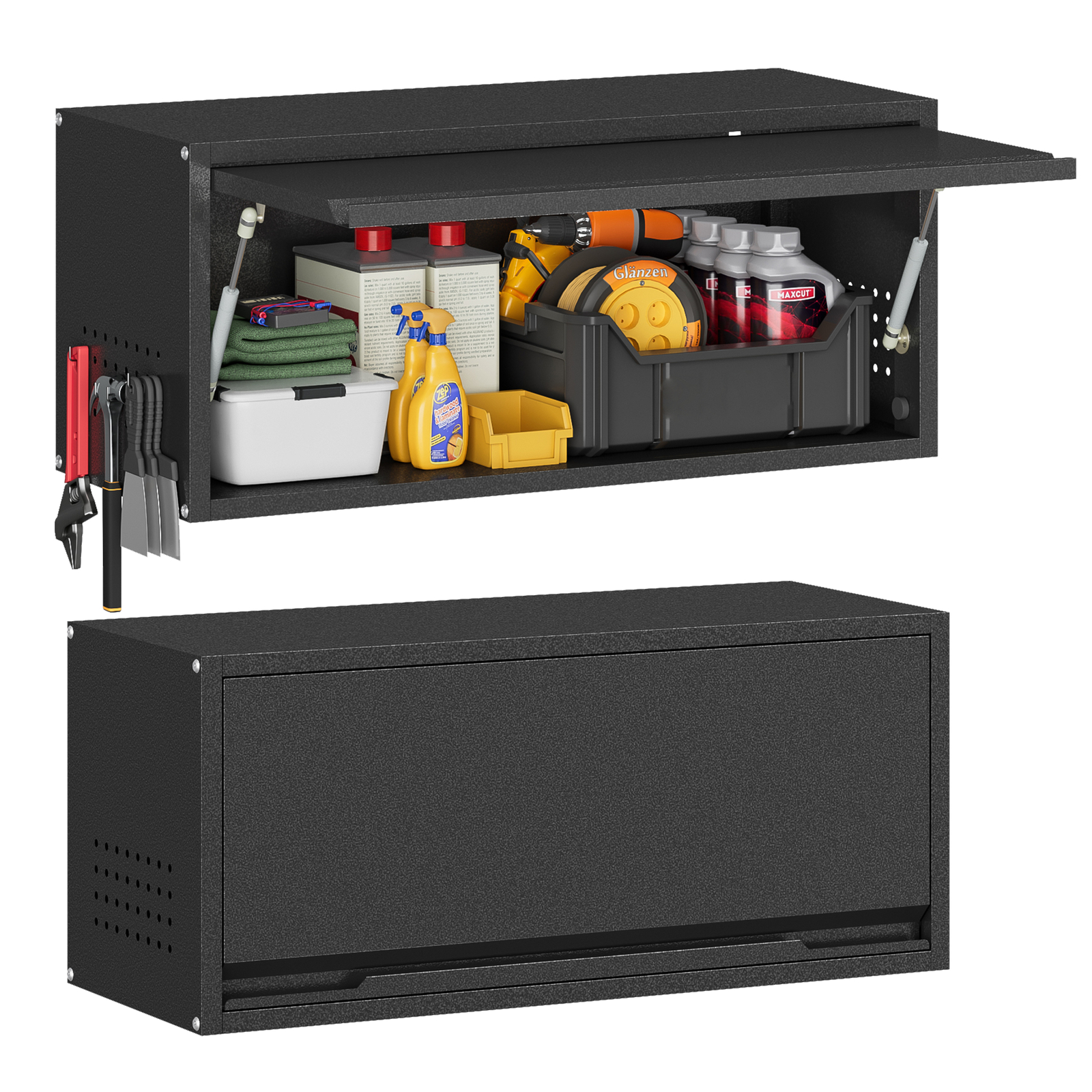 Wall Mounted Storage Cabinets with Up-Flip Door Metal Medicine Cabinet Bathroom