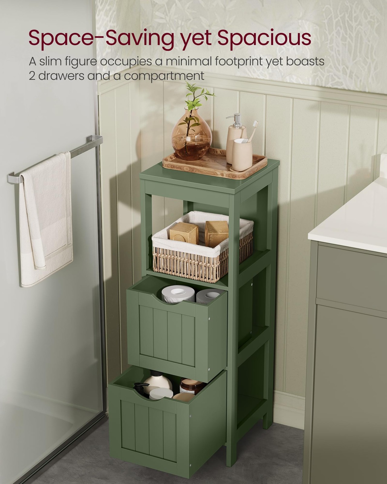 Storage Cabinet, Storage Organizer Rack Stand for Bathroom, Living Room, Mult…