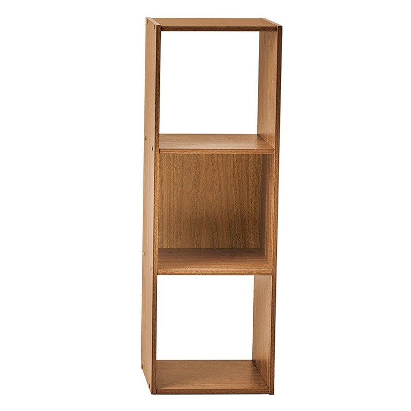 3-Cube Storage Organizer Bookcase Open & Closed Back Shelves Office Home Use