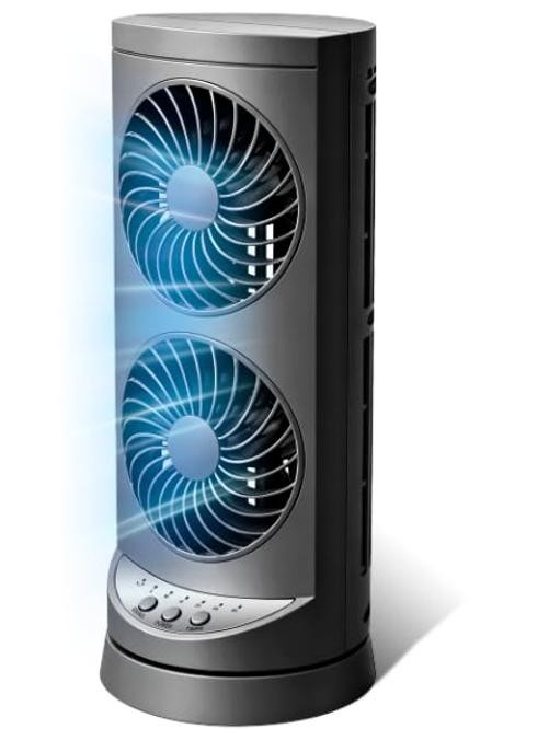 Grey 13IN Desk Cooling Fans for Towers – Small Desk Cooling Fans – Blow Cold Air
