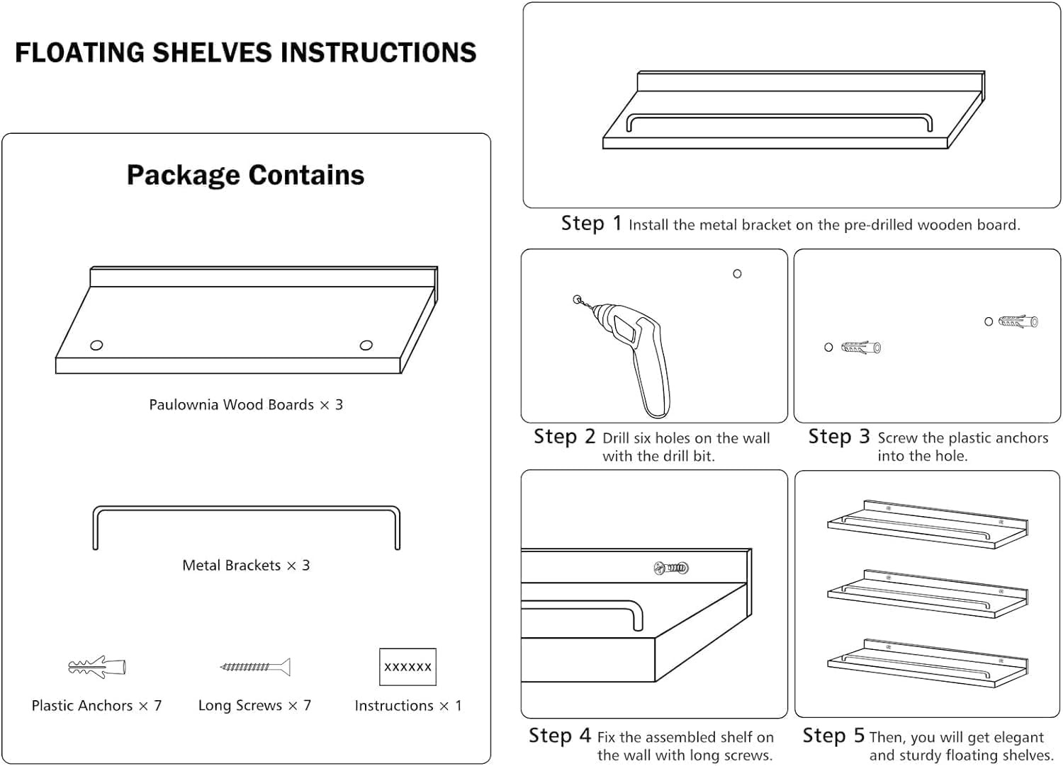 Small Floating Shelf, 6 X 6 Inches Farmhouse Wall Shelves for Living RoomBedroom