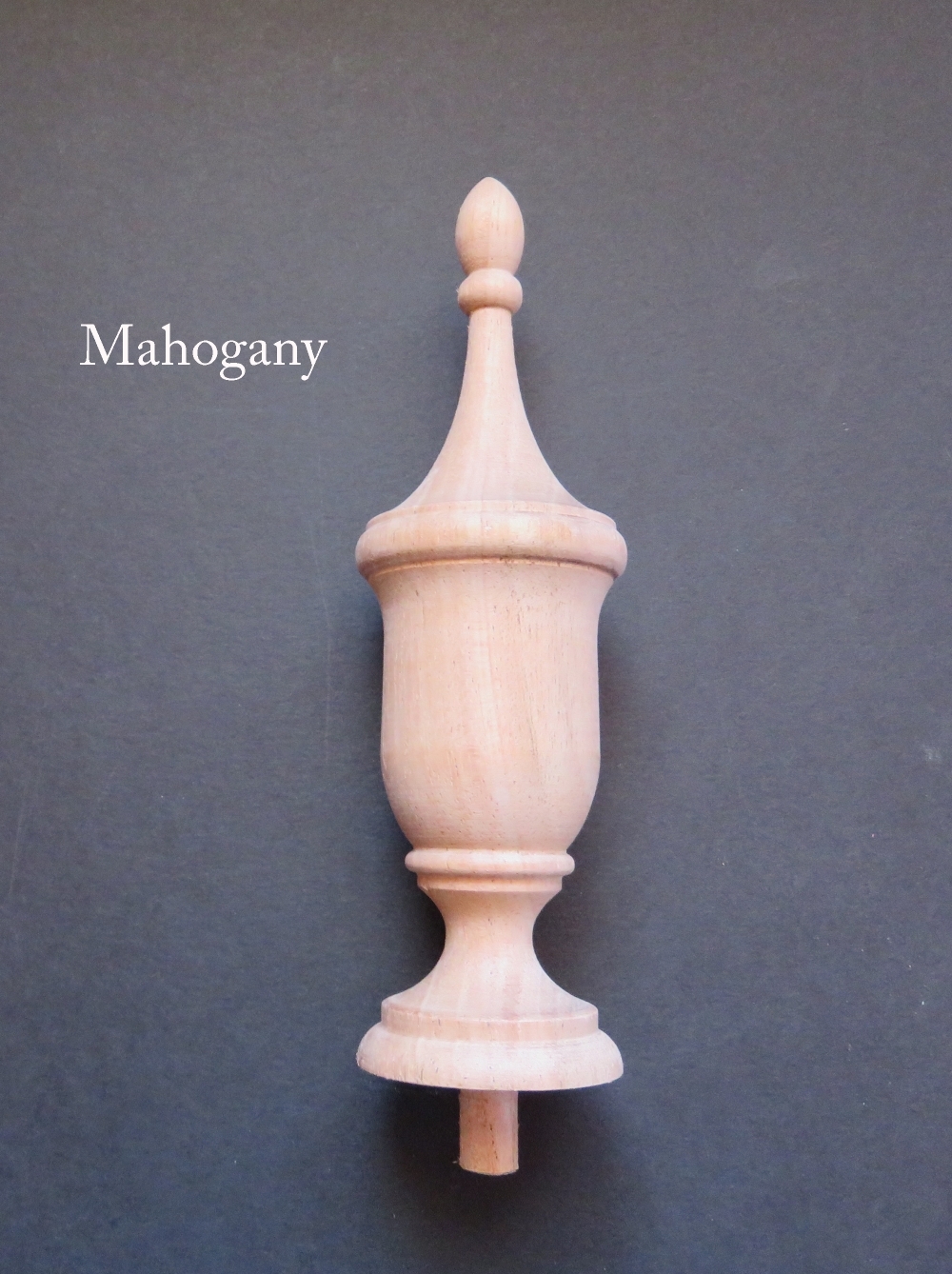 Wood bed post FINIAL 6 1/4″ Oak Maple Cherry Mahogany Walnut #11